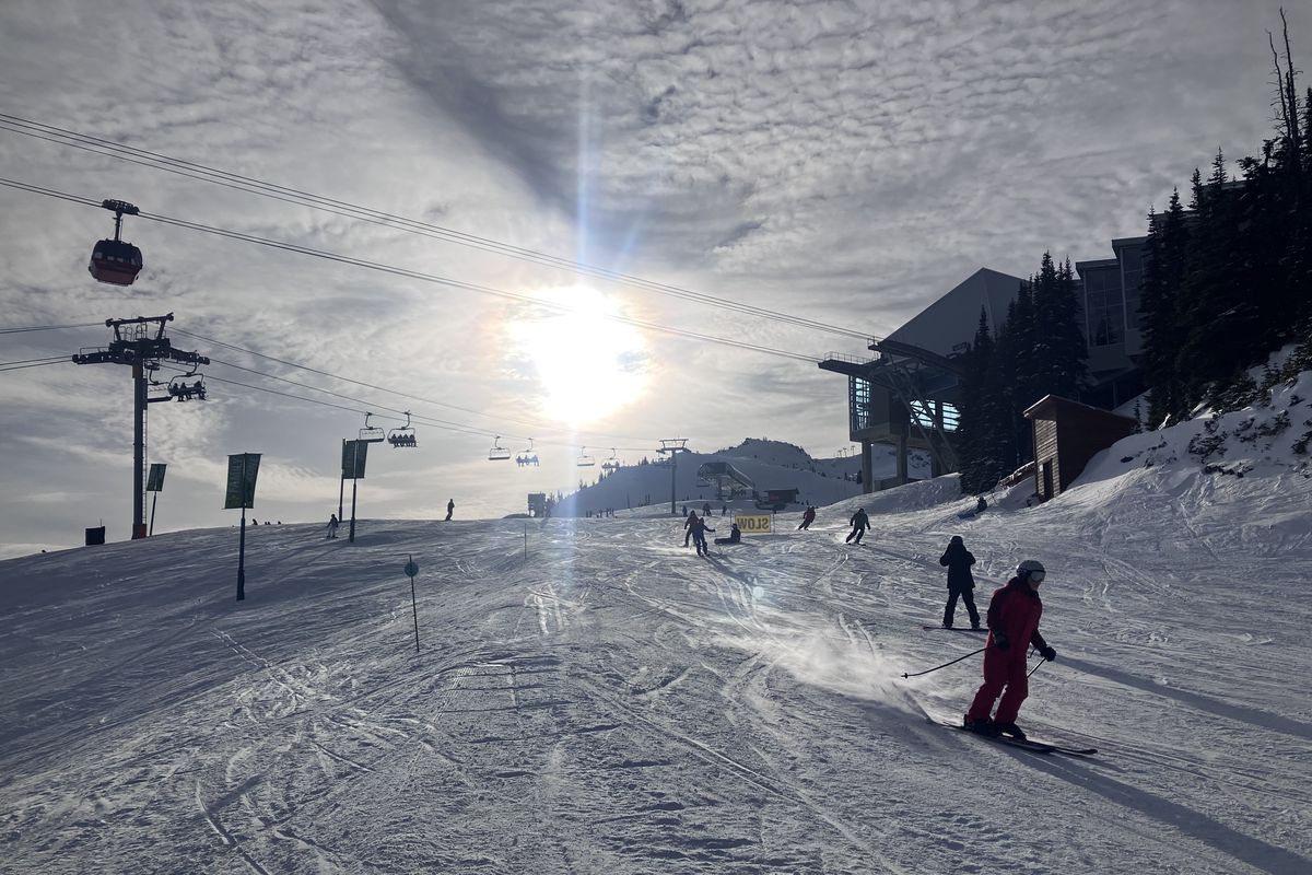 Skiers tackle the groomed slopes of Whistler Mountain during a December visit. (John Nelson)