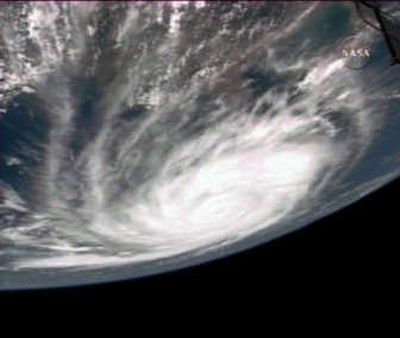 
In this image from NASA TV, Hurricane Dean is seen from the International Space Station on Saturday. Associated Press
 (Associated Press / The Spokesman-Review)