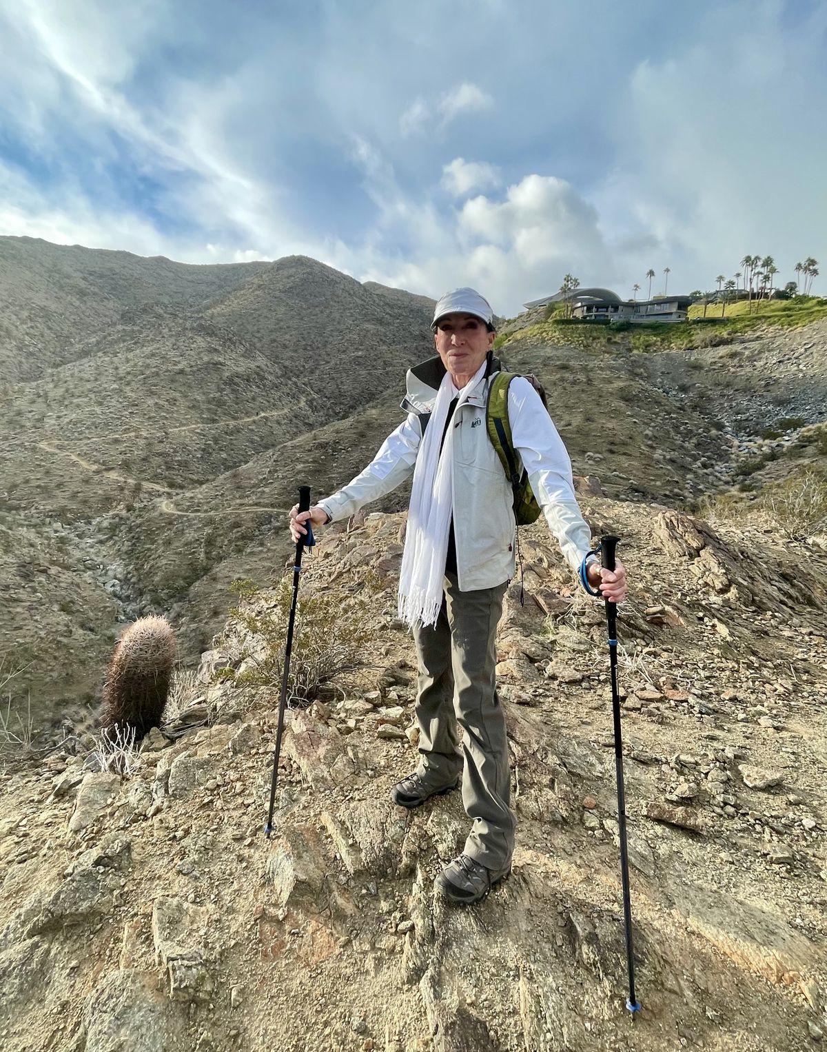 Leita Koontz, Leslie’s BFF, hits the trail near Palm Springs. (Leslie Kelly)
