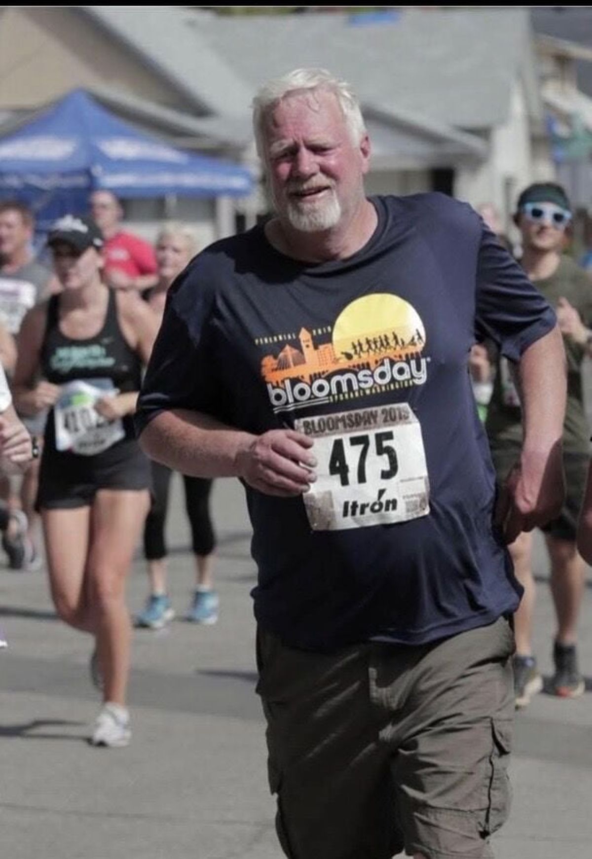 Bloomsday Perennial Bob Thornton runs the 2019 Bloomsday race. (Courtesy)