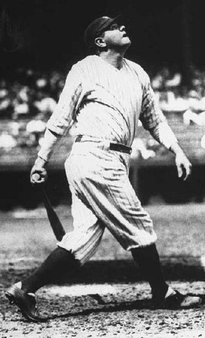 
Yankees legend Babe Ruth hit 714 home runs in 8,398 at-bats.
 (Associated Press / The Spokesman-Review)