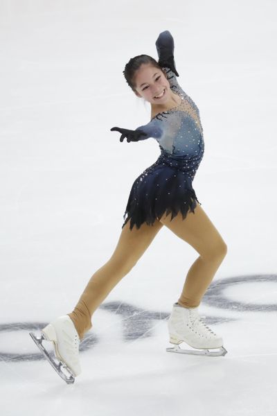 Alysa Liu performs her women’s free skate program at the U.S. Figure Skating Championships, Friday, Jan. 25, 2019, in Detroit. (Paul Sancya / Associated Press)