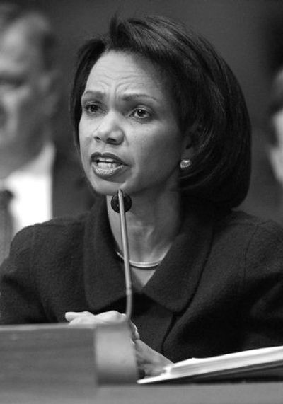 
Secretary of State Condoleezza Rice testifies Tuesday on Capitol Hill.
 (Associated Press / The Spokesman-Review)