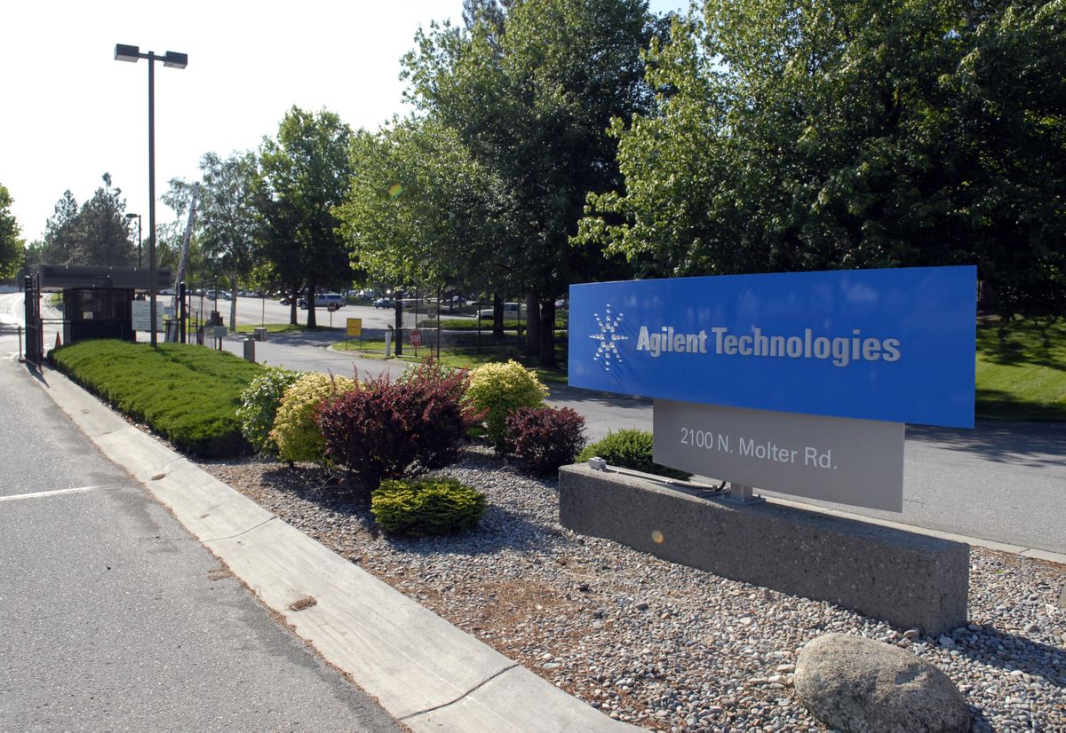 The front of the Agilent complex is shown. (J. Rayniak / The Spokesman-Review)