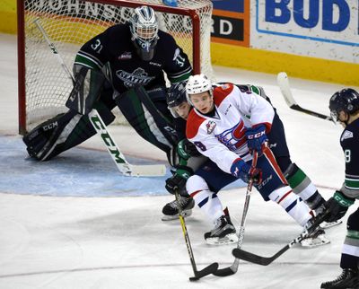 A Spokane Chiefs hockey game scheduled for Wednesday, Jan. 18 has been postponed until Jan. 24 due to road conditions. The Chiefs were to play the Seattle Thunderbirds, but an ice storm has closed highways in the state. (Jesse Tinsley / The Spokesman-Review)