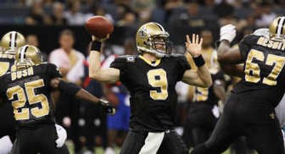 Associated Press Struggling New Orleans quarterback Drew Brees has thrown for one touchdown this season after starting in last year's Pro Bowl.
(Associated Press / The Spokesman-Review)