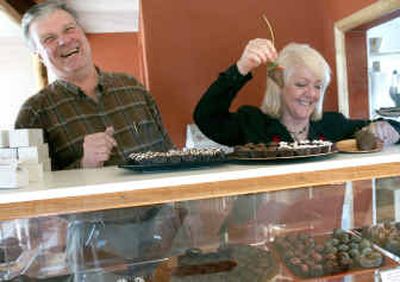 
Richard and Carol Rosanova are the owners of Wild Idaho Chocolate Co. on Government Way in Coeur d'Alene. 
 (Kathy Plonka / The Spokesman-Review)