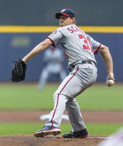 Washington’s Max Scherzer, who has 155 strikeouts in 120 2/3 innings, was selected as an All-Star Game replacement. (Tom Lynn / Associated Press)