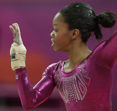Gabby Davis is confident in her chances on the balance beam. (Associated Press)
