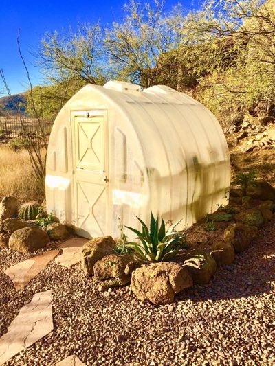 This fiberglass greenhouse really doesn’t require a foundation, but always read the installation instructions to make sure. (Tim Carter)