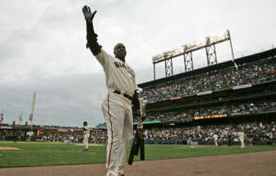 
The Giants told Barry Bonds that he won't play for them in 2008. Associated Press
 (Associated Press / The Spokesman-Review)