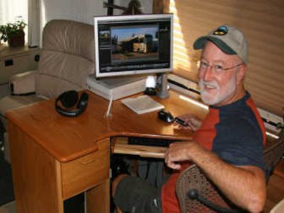 Retired cameraman Michael Fousie has several computers and printers in his camper. He creates Web pages while roaming the states. Photo by Michael Fousie
(Photo by Michael Fousie / The Spokesman-Review)
