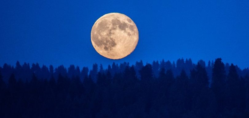 The July 12, 2014, full moon over Spokane was a 