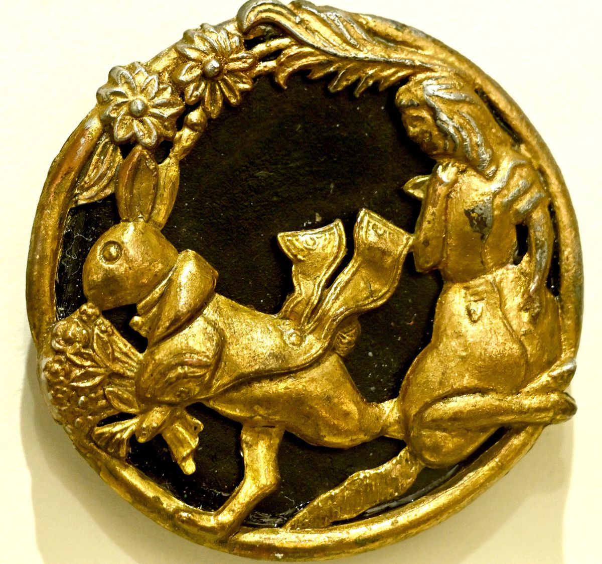 This 1930’s Alice In Wonderland button owned by Simone Kincaid is part of the Historical Button Club’s display at the Coeur d’Alene Library.  (Kathy Plonka / The Spokesman-Review)