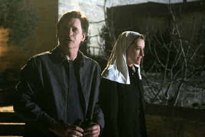 Bill Pullman as Dr. Richard Massey and Natascha McElhone as Sister Josepha Montafiore appear in the new NBC religious miniseries