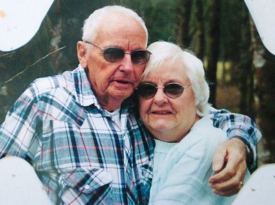 Nathan “Richard” Hiatt poses with his wife, Mary Ann Hiatt, several years ago at a family gathering. Authorities believe he slipped into Wallers Creek at the back of his Winlock property a year ago this week, but his body has never been found.  (Associated Press / The Spokesman-Review)