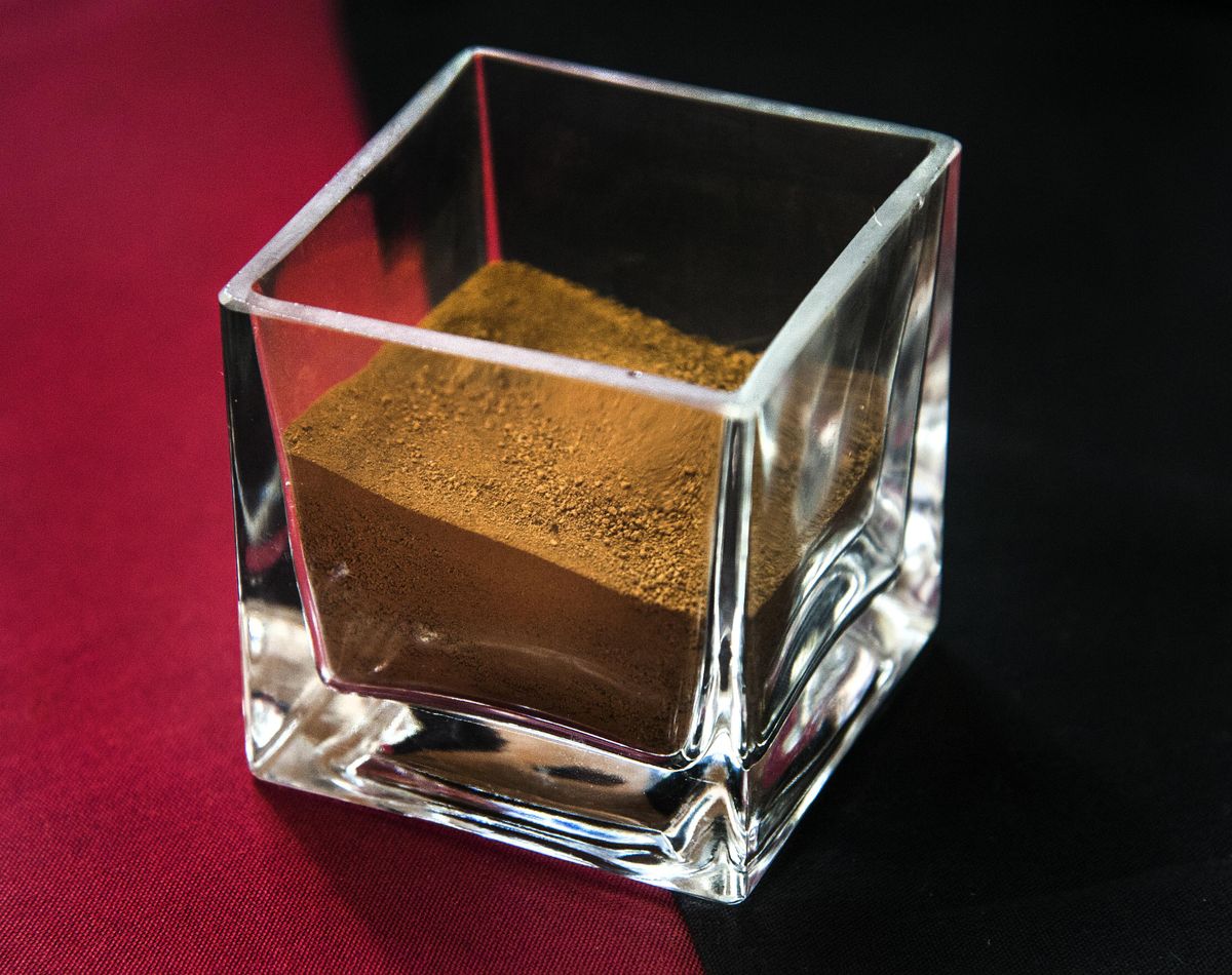 The soil in the Whitworth University “Martian soil” project was provided by NASA at the Johnson Space Center in Houston.  Pu’u Nene cinder cone soil from Hawaii is almost the exact copy of soil located on the bright regions of Mars. (Dan Pelle / The Spokesman-Review)