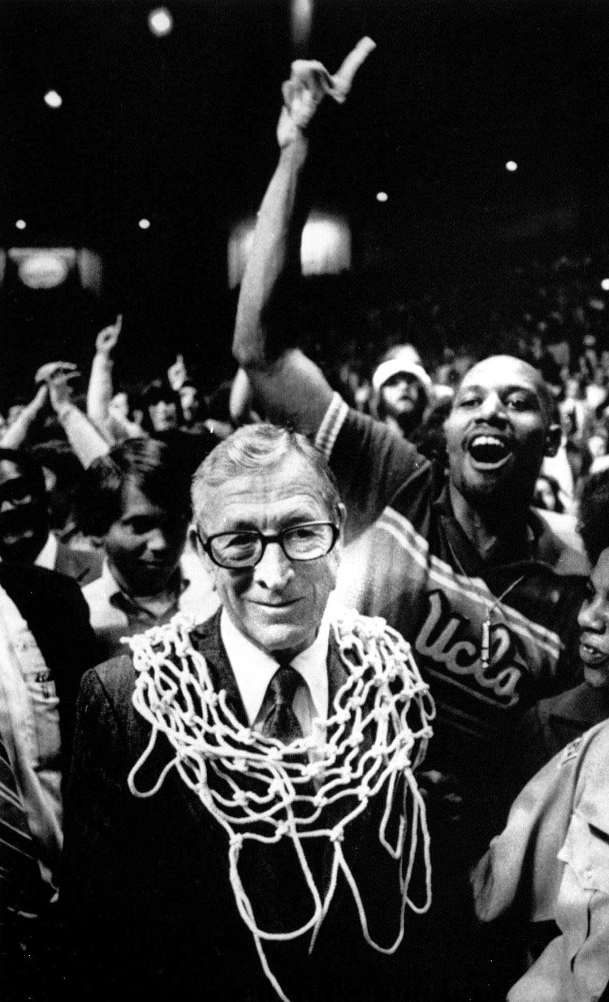 UCLA men’s coach John Wooden won 10 NCAA basketball championships, including seven straight. (Associated Press)