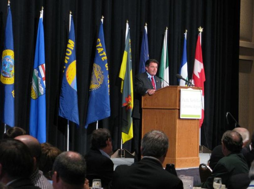 Gary Lunn, Canada's minister of state for sport, address 500 delegates at the Pacific Northwest Economic Region conference in Boise. (Betsy Russell / The Spokesman-Review)