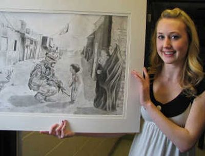 
Grace Morrissette of Coeur d'Alene High was the winner of this year's 1st Congressional District Congressional Art Contest. She is pictured with her piece, titled 