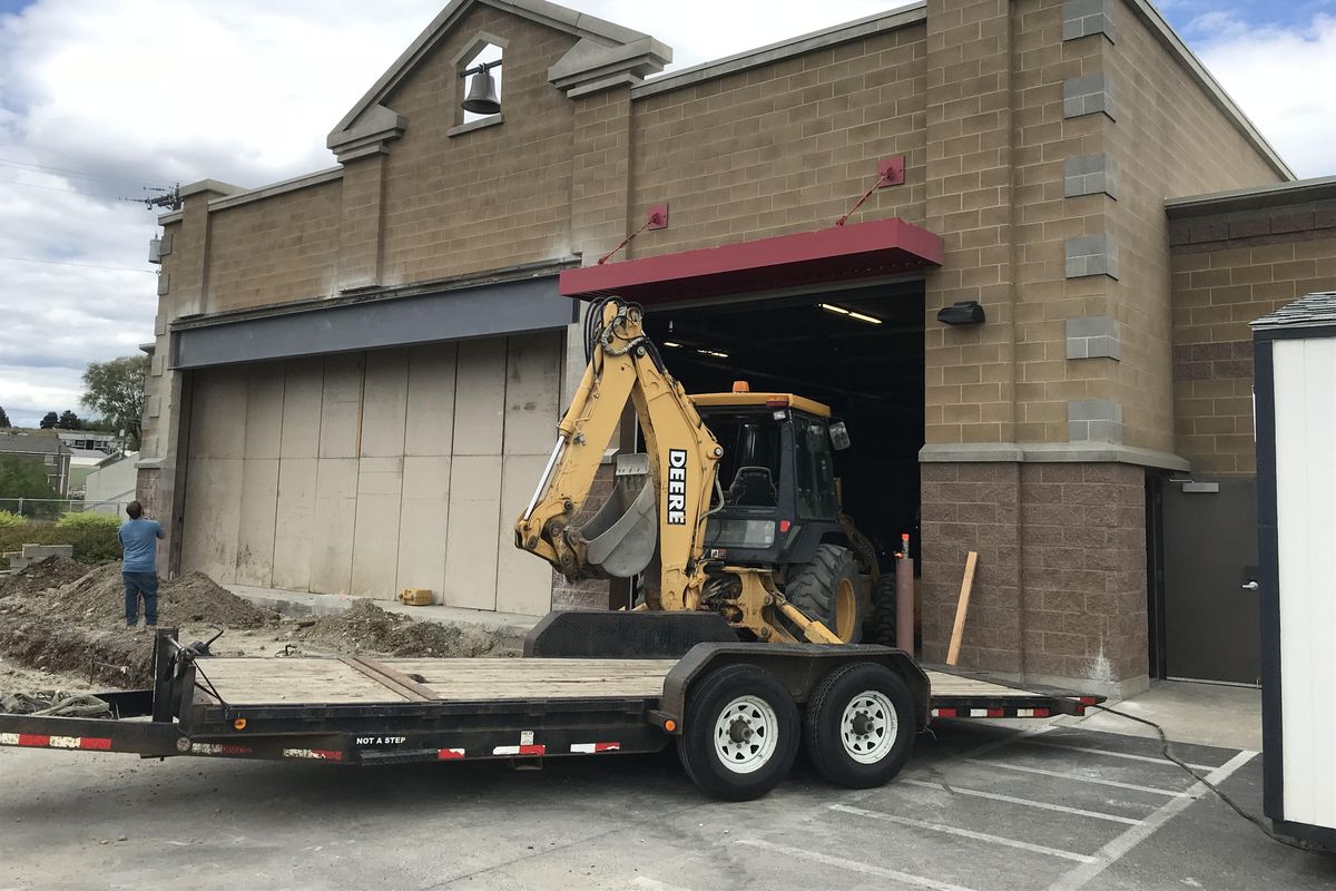 The Spokane Valley Fire Department’s Station 8 remodel project is underway. The building is being expanded to accommodate a new tiller fire truck, which is longer than a standard fire truck. The tiller will arrive in the spring 2020. (Nina Culver / The Spokesman-Review)