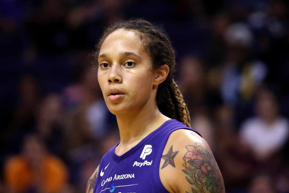 FILE - Phoenix Mercury center Brittney Griner pauses on the court during the second half of a WNBA basketball game against the Seattle Storm, Sept. 3, 2019, in Phoenix. Griner is easily the most prominent American citizen known to be jailed by a foreign government. Yet as a crucial hearing approaches next month, the case against her remains shrouded in mystery, with little clarity from the Russian prosecutors.  (Ross D. Franklin)