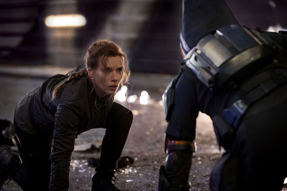 Scarlett Johansson in “Black Widow.”  (Jay Maidment/Marvel Studios)