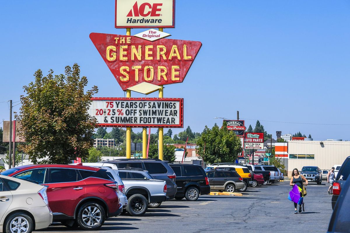 The parking lot is full as the General Store celebrates its 75th anniversary Saturday in Spokane.  (DAN PELLE/THE SPOKESMAN-REVIEW)