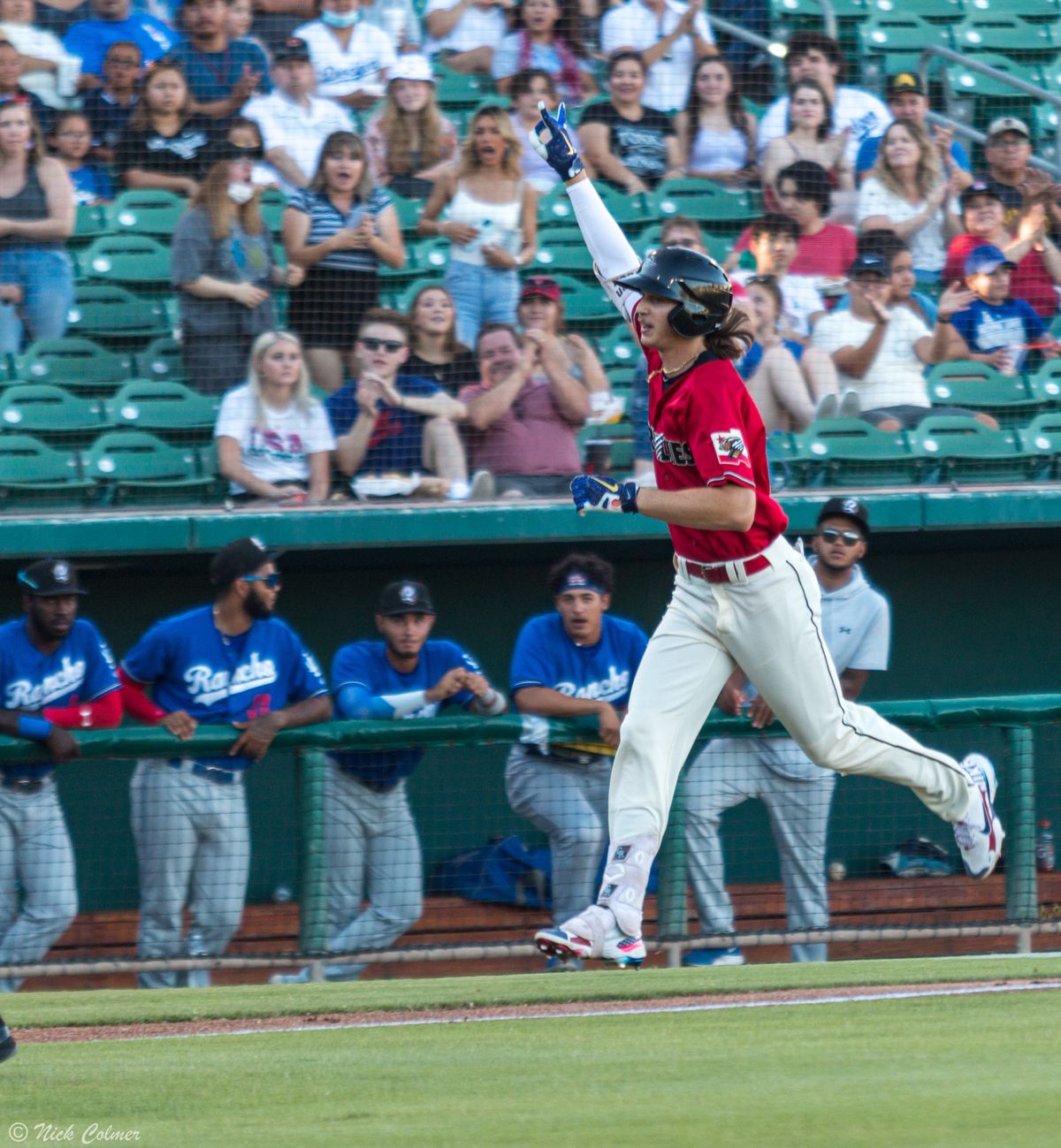 Colorado Rockies top prospect Zac Veen homers for the Fresno Grizzlies in 2021.  (Aaron Provencio/Fresno Grizzlies)