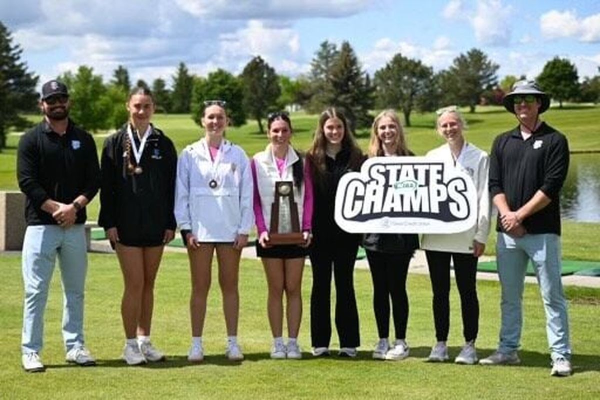Freeman girls golfers pose for a photo after winning the State 2B/1B championship on Wednesday at MeadowWood Golf Course. (Courtesy photo)