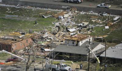 
Debris surrounds the site of  Stella Chambers' home and the FEMA trailer where  the 85-year-old woman was found dead after a tornado struck in New Orleans on Tuesday. 
 (Associated Press / The Spokesman-Review)