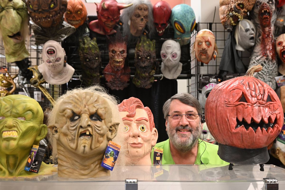 Craig Walter is going into his 10th year operating the Halloween Express store, which this year is at the former Macy’s store at NorthTown Mall, shown Sept. 19.  (Jesse Tinsley/The Spokesman-Review)