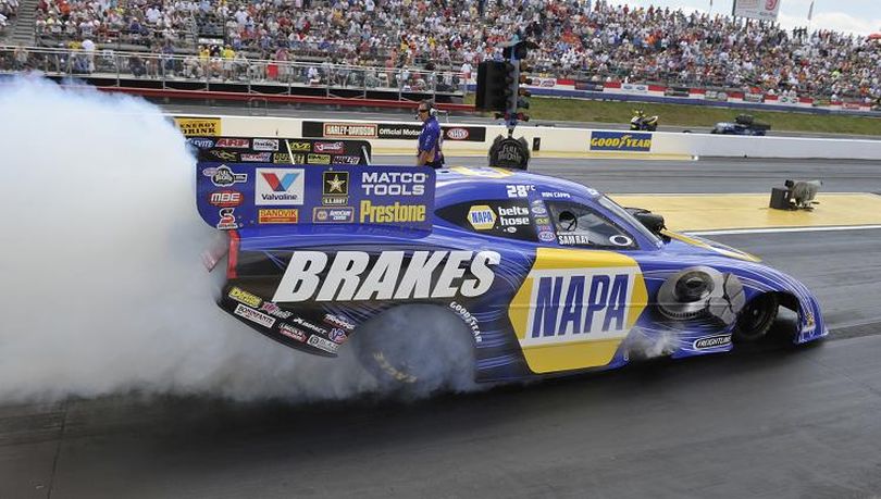 Ron Capps had the top run in Atlanta for the NHRA Full Throttle Drag Racing Series Funny Car division as the California native found gold at the end of the final round. (Photo courtesy of NHRA)