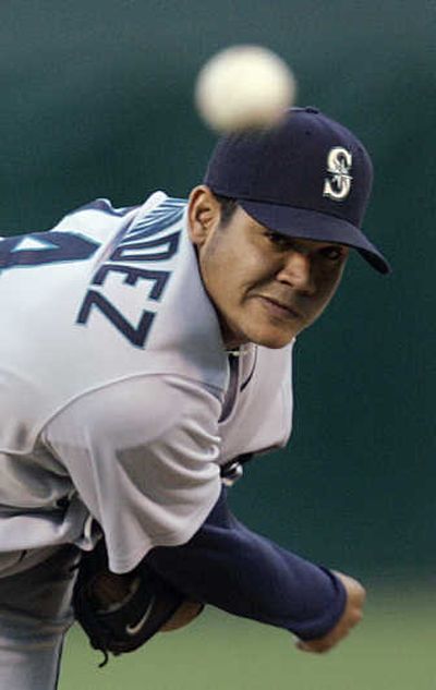 Felix Hernandez struck out eight. Associated Press
 (Associated Press / The Spokesman-Review)