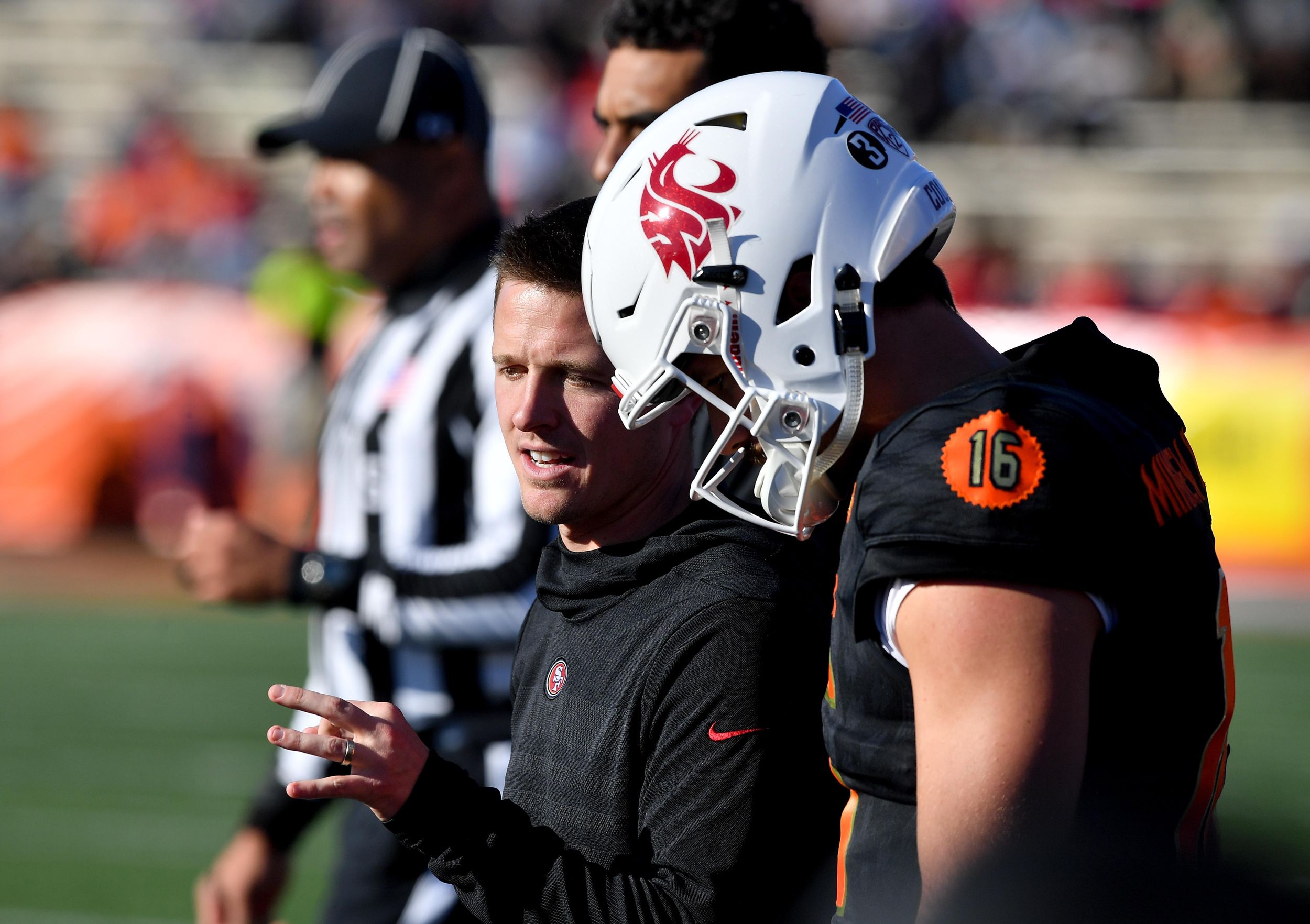 WSU's Gardner Minshew and Andre Dillard in Super Bowl LVII