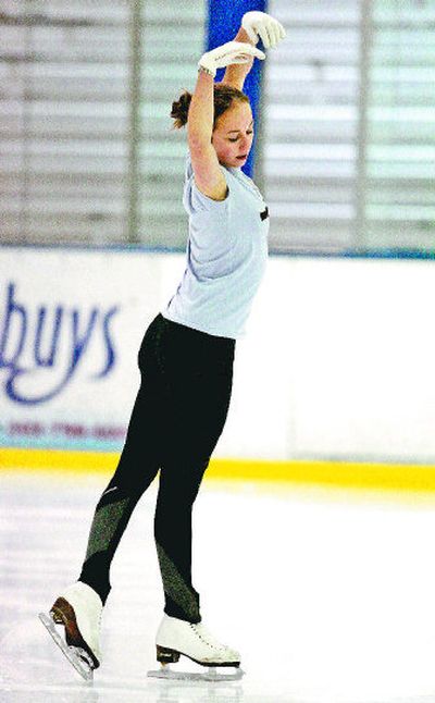 World champion Kimmie Meissner works out during a practice session in Newark, Del., earlier this month. 
 (Associated Press / The Spokesman-Review)