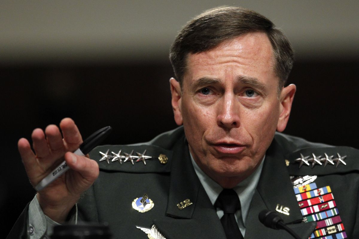 Gen. David Petraeus testifies before the Senate Armed Services Committee on Capitol Hill in Washington. (Associated Press)