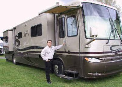
Horse trainer Dan Sumerel from Virginia drives his 2005 Newmar 40-foot motor coach to trainings.
 (Julianne Crane / The Spokesman-Review)