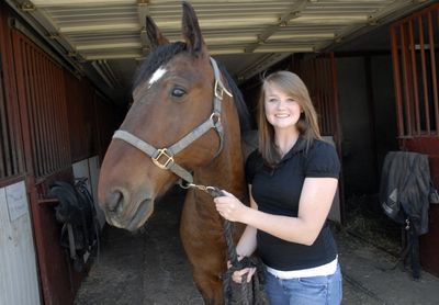 Valley Christian’s outstanding student Sydney Eggleston’s life-long dream is to become an Olympic equestrian competitor. Her horse, Cheeks, was her 16th birthday present. “I didn’t want a car,” she said, “I wanted a horse.”  (J. BART RAYNIAK / The Spokesman-Review)