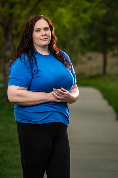 Stephanie Luke and her daughter Aisha were both shot by Luke’s ex-husband in Airway Heights in the summer of 2021. They are planning to run Bloomsday this weekend to celebrate their recovery and new life as survivors.  (COLIN MULVANY/THE SPOKESMAN-REVIEW)