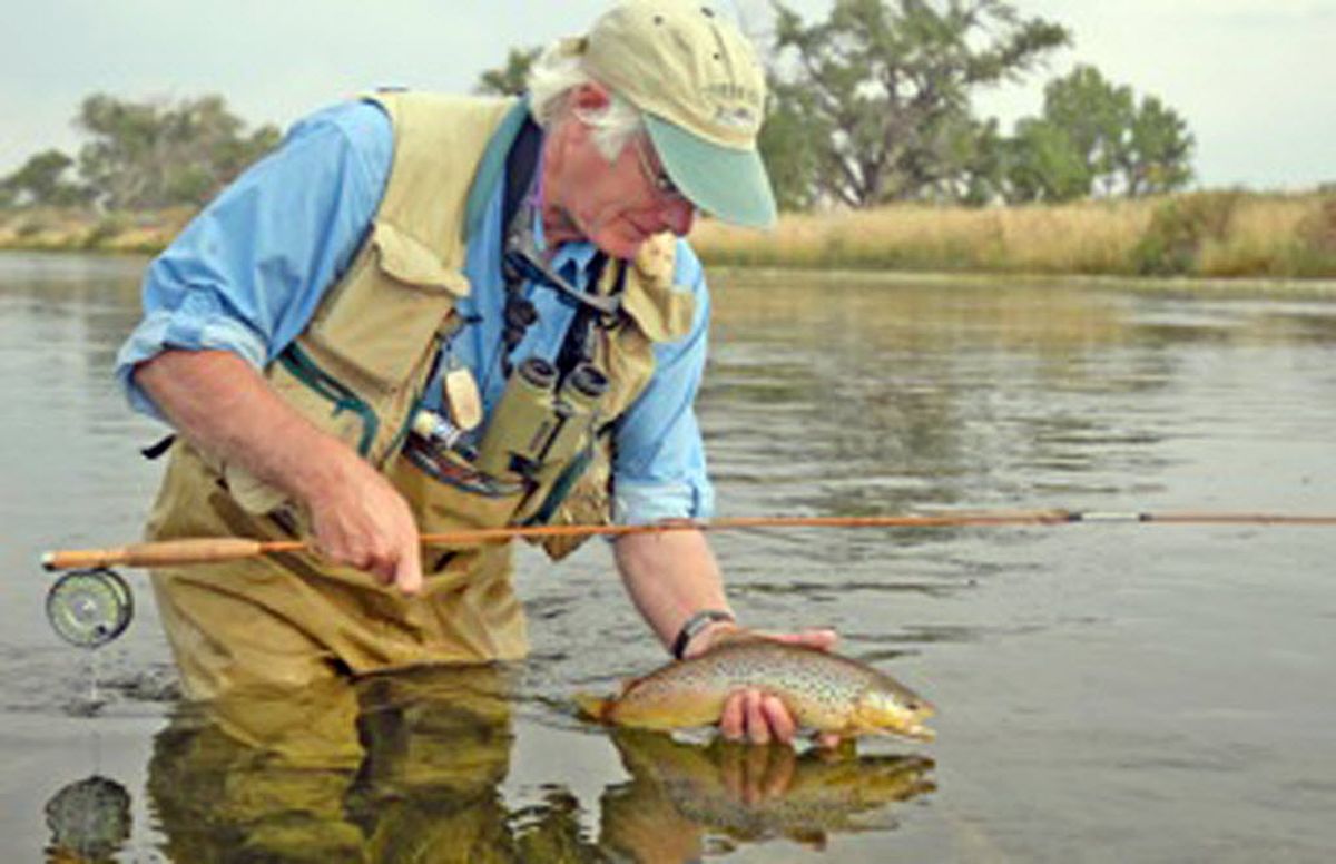 Fly fishing, map and compass and wetlands on outdoor event