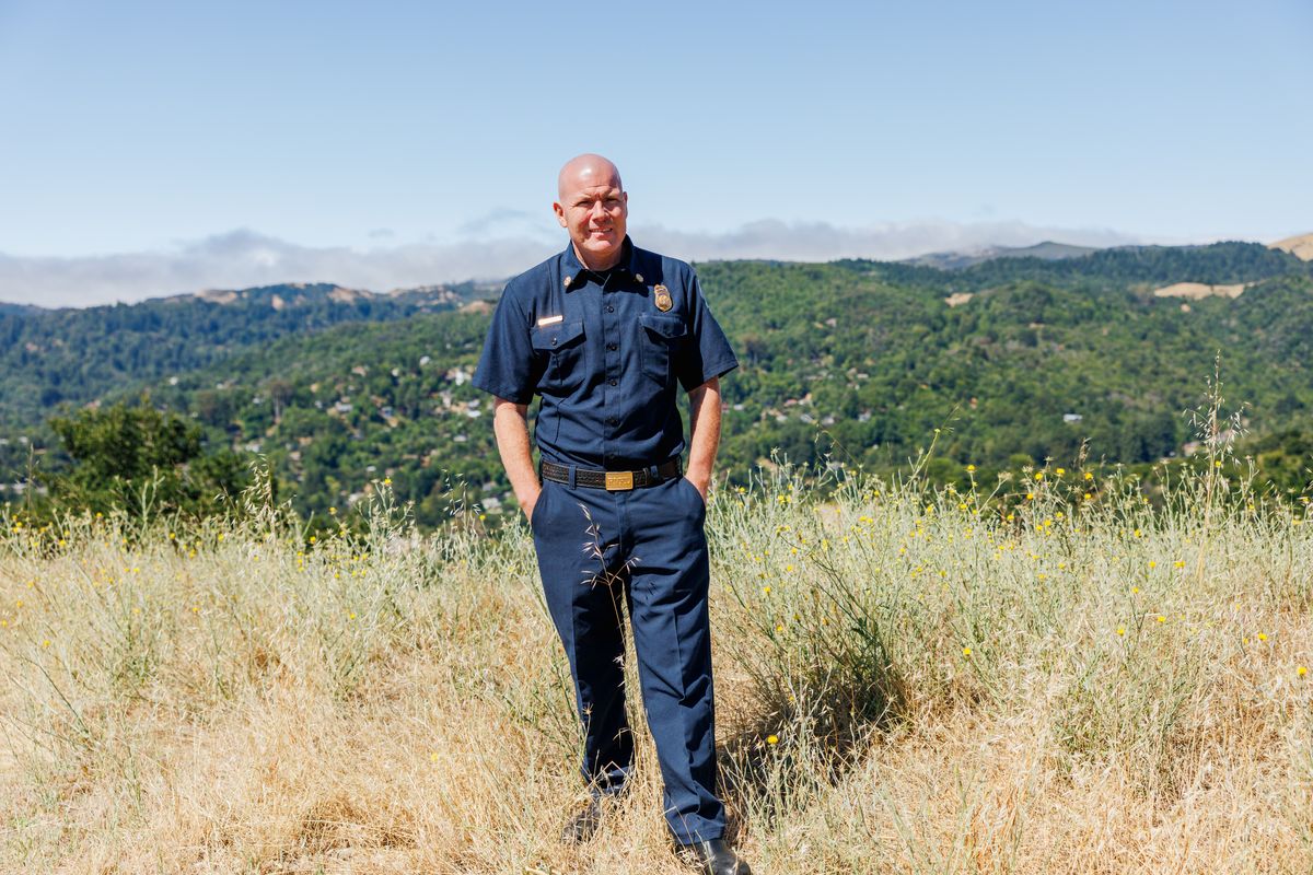 Dan Mahoney, the fire chief for the Ross Valley Fire Department, in Fairfax, California.   (Jonah Reenders/Bloomberg)