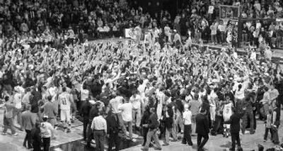 
Vanderbilt fans run on to the court Saturday to celebrate the Commodores' 83-70 upset win over No. 1 Florida. 
 (Associated Press / The Spokesman-Review)