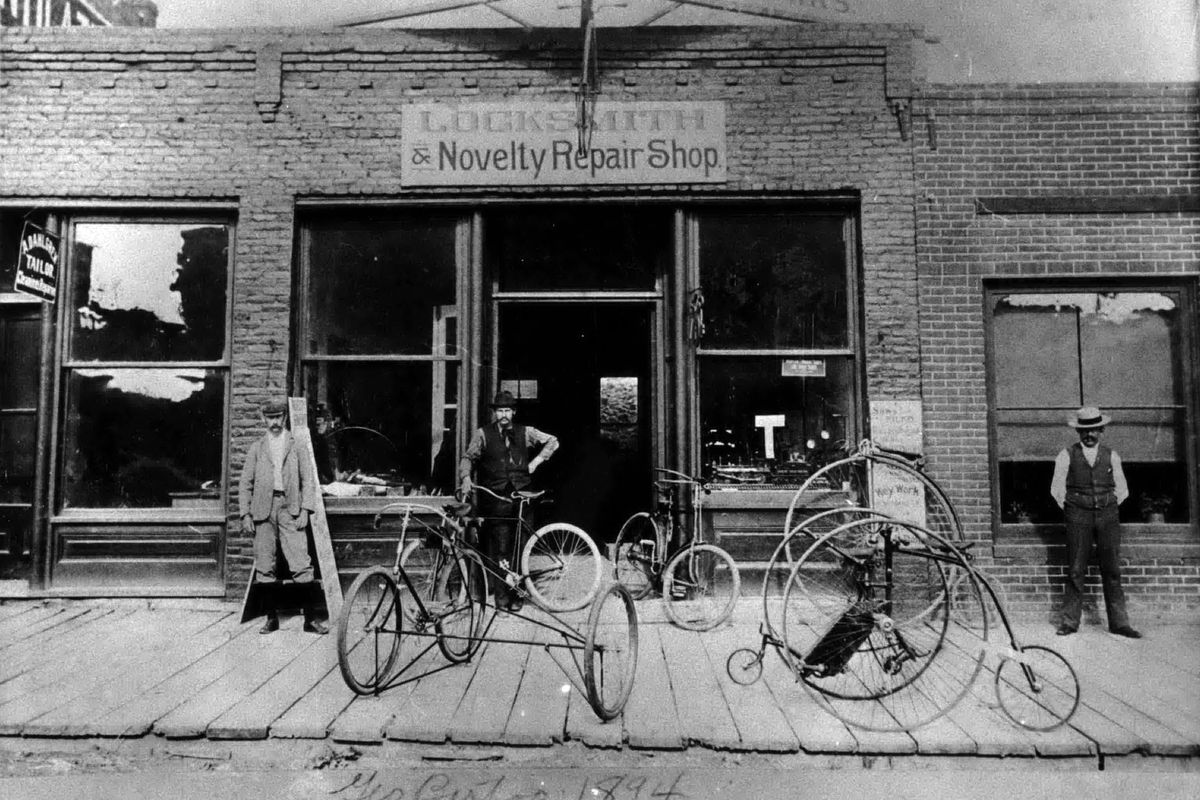 Bartoo & Hall bicycles. S. 101 Howard, circa 1895-96. (The Spokesman-Review photo archive / sr)