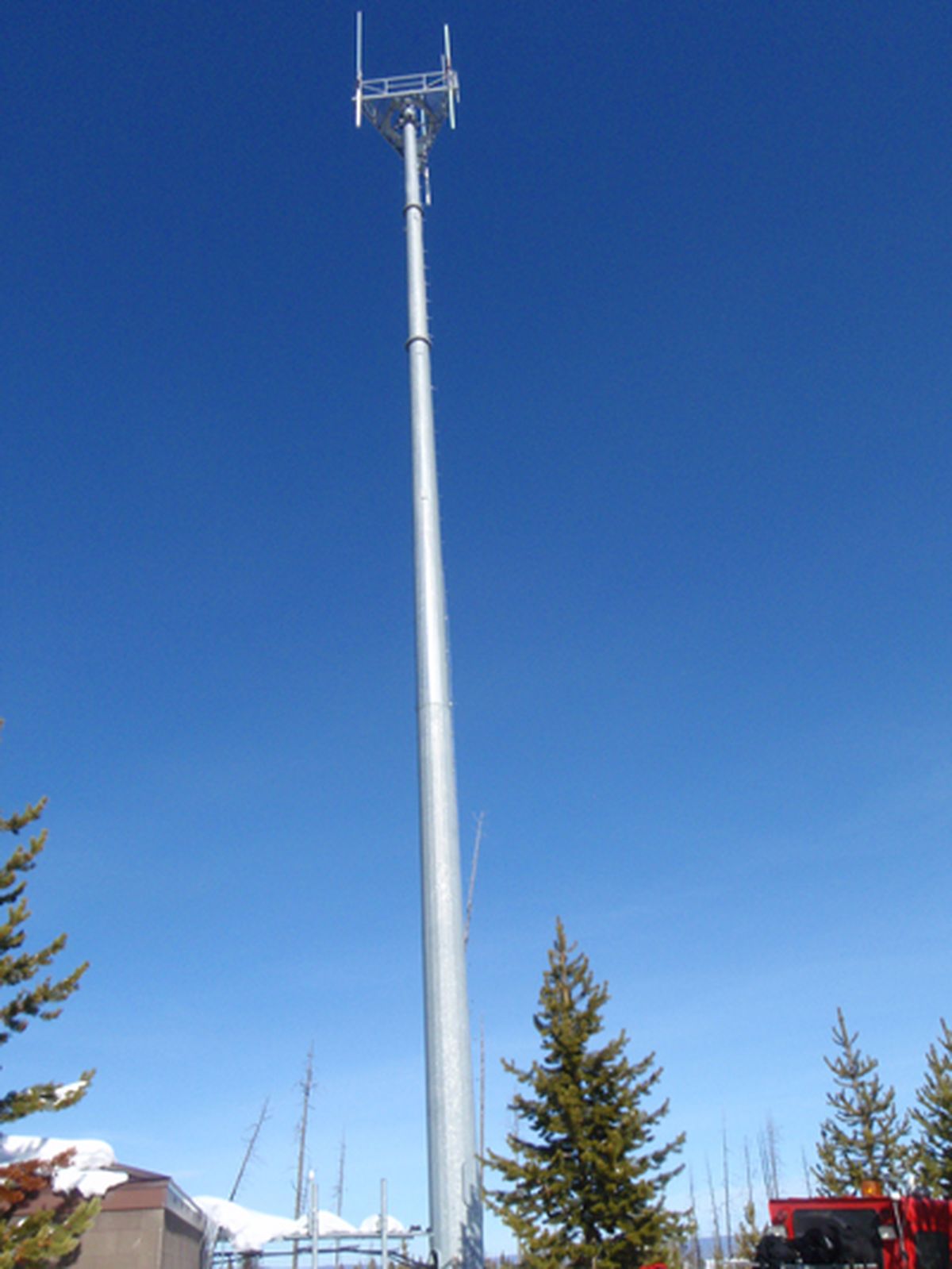A cell phone tower at Grant Village in Yellowstone National Park. (National Park Service)