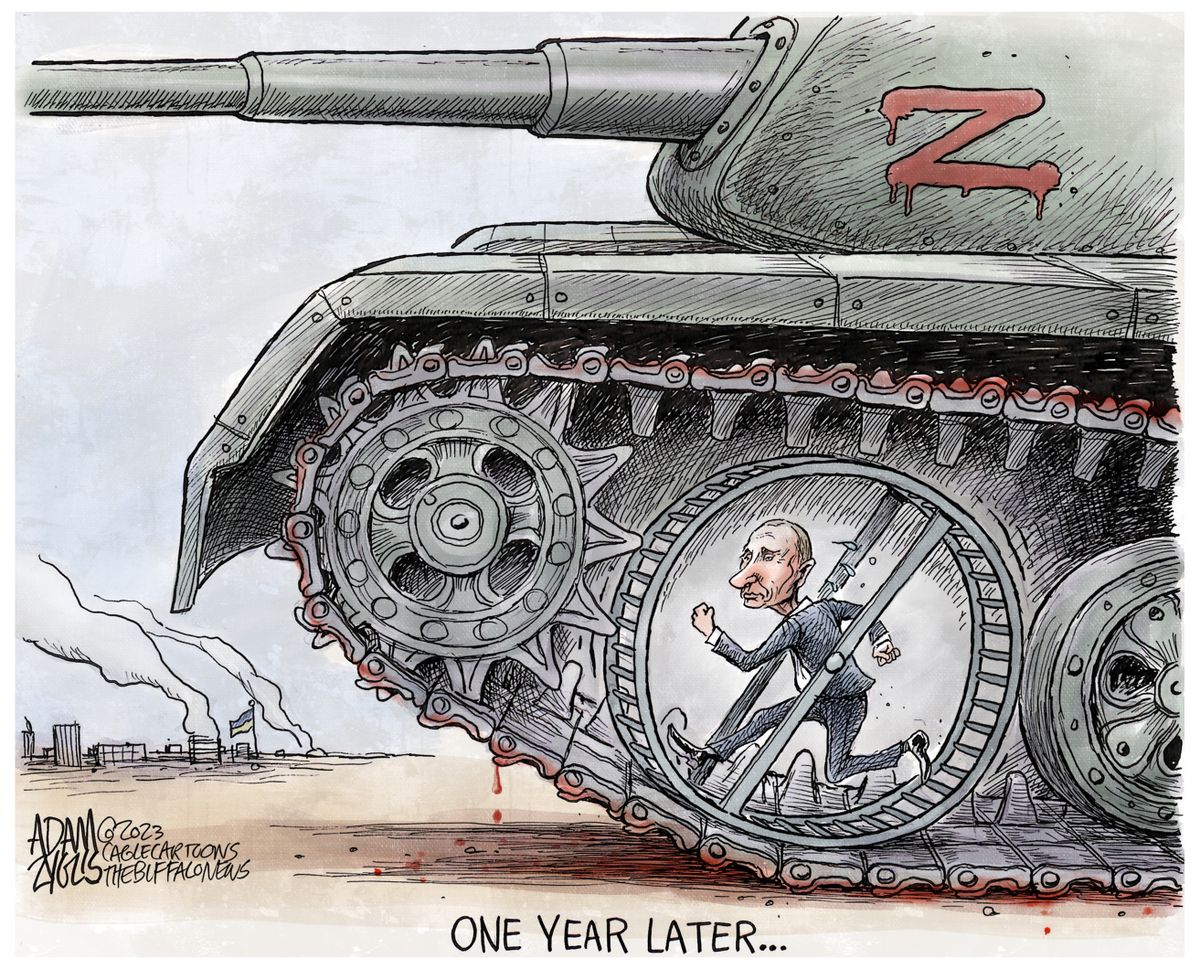 February 26, 2023: Hamster Wheel of Death  (Adam Zyglis)