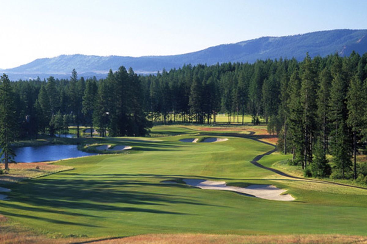 Hole No. 1, a 504-yard par 5, offers a challenge with a dogleg right and danger on all sides as you approach the green.