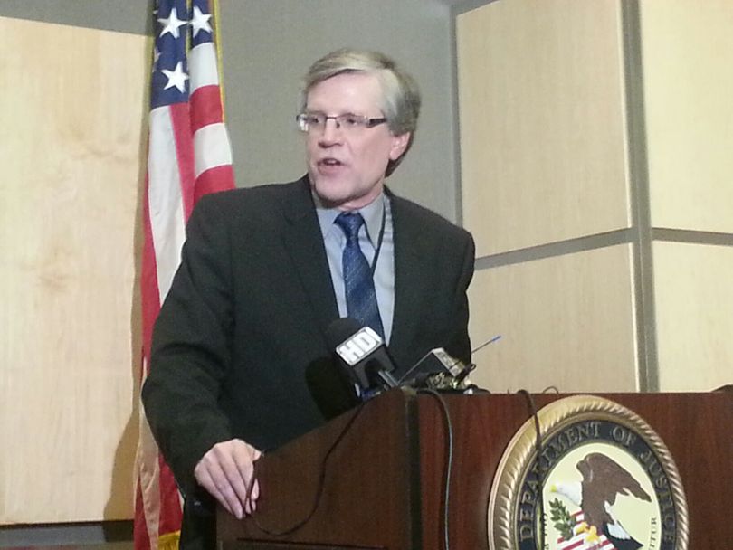 U.S. Attorney Mike Ormsby speaks at a press conference after Karl Thompson Jr.'s sentencing on Nov. 15, 2012. (Jesse Tinsley)