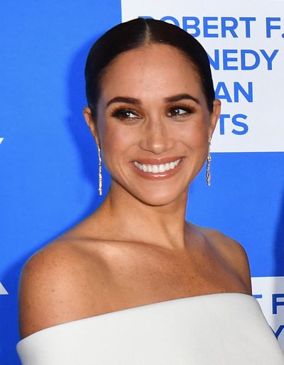 Meghan, Duchess of Sussex, arrives at the 2022 Robert F. Kennedy Human Rights Ripple of Hope Award Gala at the Hilton Midtown in New York on Dec. 6, 2022.    (ANGELA WEISS/AFP/Getty Images North America/TNS)