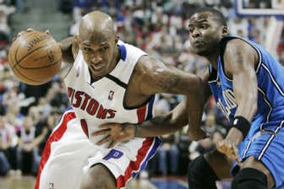 
Detroit guard Chauncey Billups, left, scored 28 points to help the Pistons top Orlando and take a 2-0 series lead. Associated Press
 (Associated Press / The Spokesman-Review)